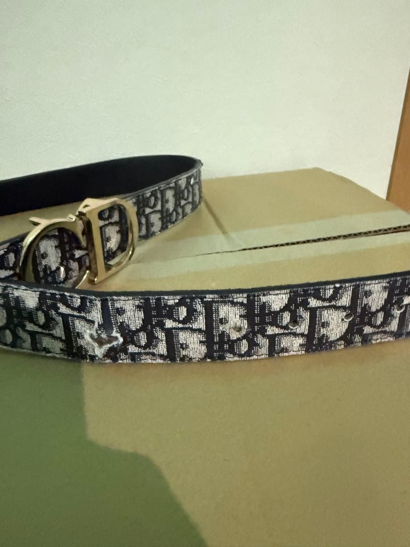 Dior ロゴ ベルト ブラック/グレー