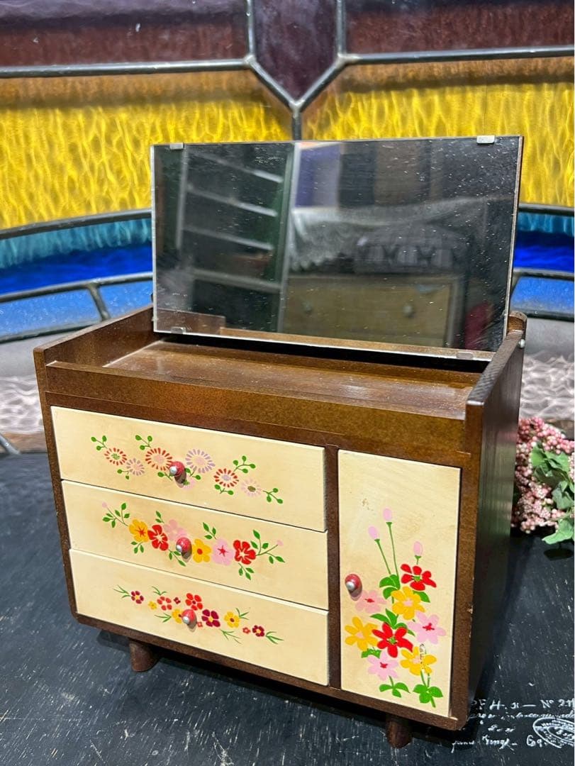 希少 花柄 小物入れ 昭和レトロ 当時物　　インテリア レトロポップ