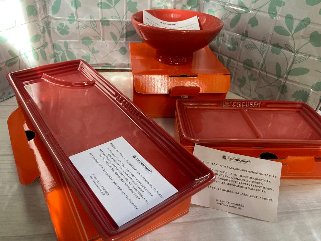 新品未使用　LE CREUSET ルクルーゼ　ジャポネスク　茶碗　魚プレート