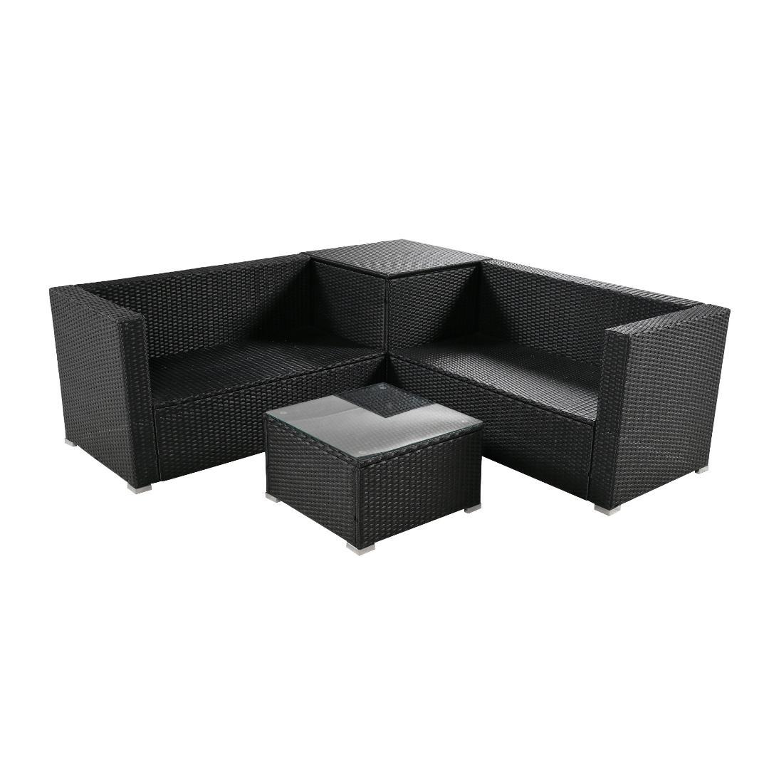 ガーデンファニチャー 4点 収納付きガーデン アウトドア ソファーセットホワイト