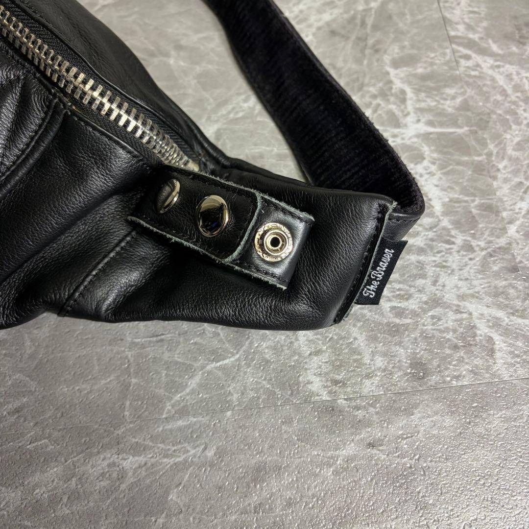 レザー　キルティング　ボディバッグ　ウエストポーチ　バイカー　ショルダー