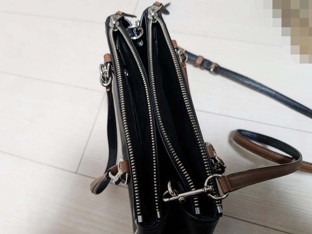 美品 COACH コーチ 2way トートバッグ ショルダー バイカラー レザー