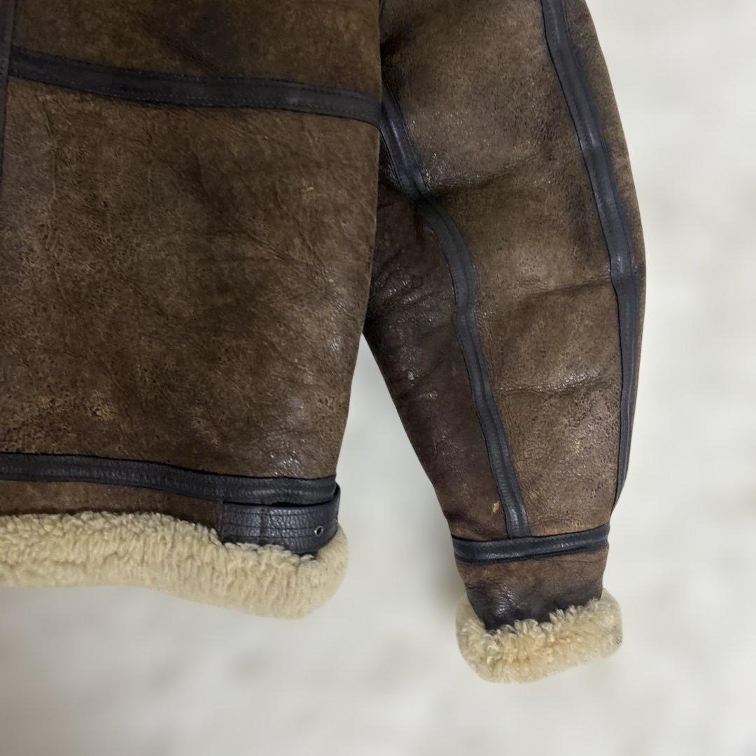 USA製 AVIREX ムートンフライトジャケット ボア 羊革 B3 38 秋冬