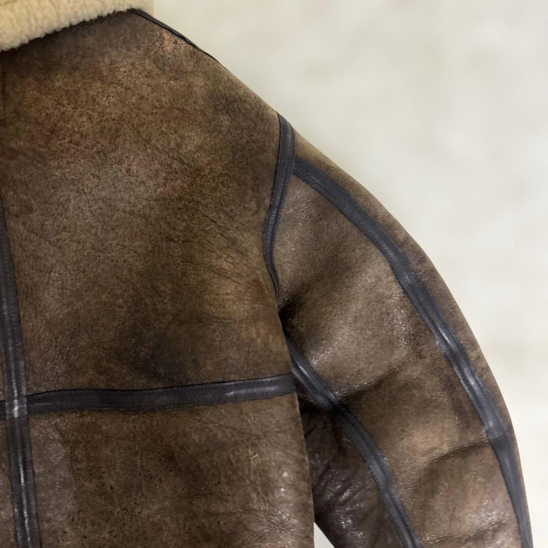 USA製 AVIREX ムートンフライトジャケット ボア 羊革 B3 38 秋冬