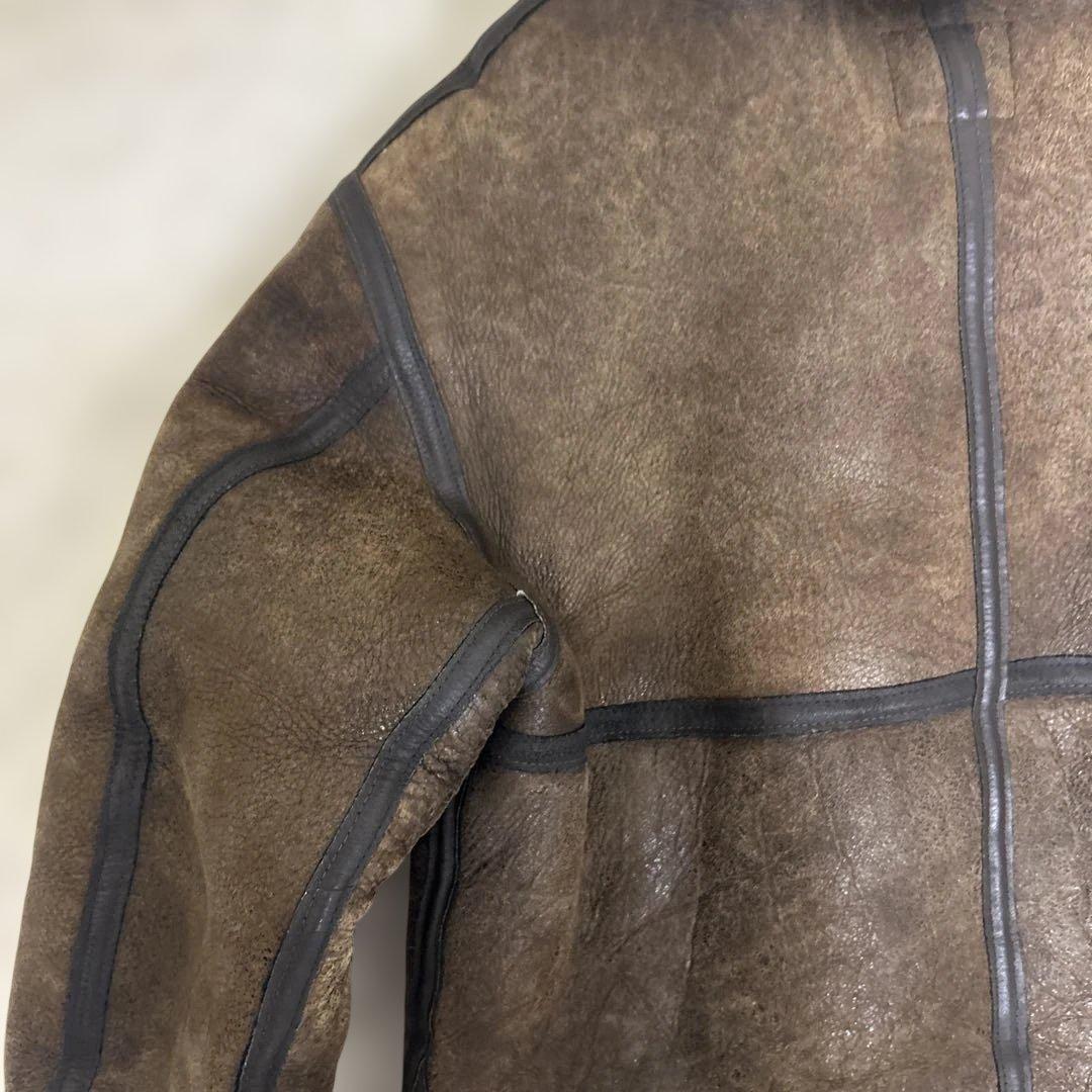 USA製 AVIREX ムートンフライトジャケット ボア 羊革 B3 38 秋冬