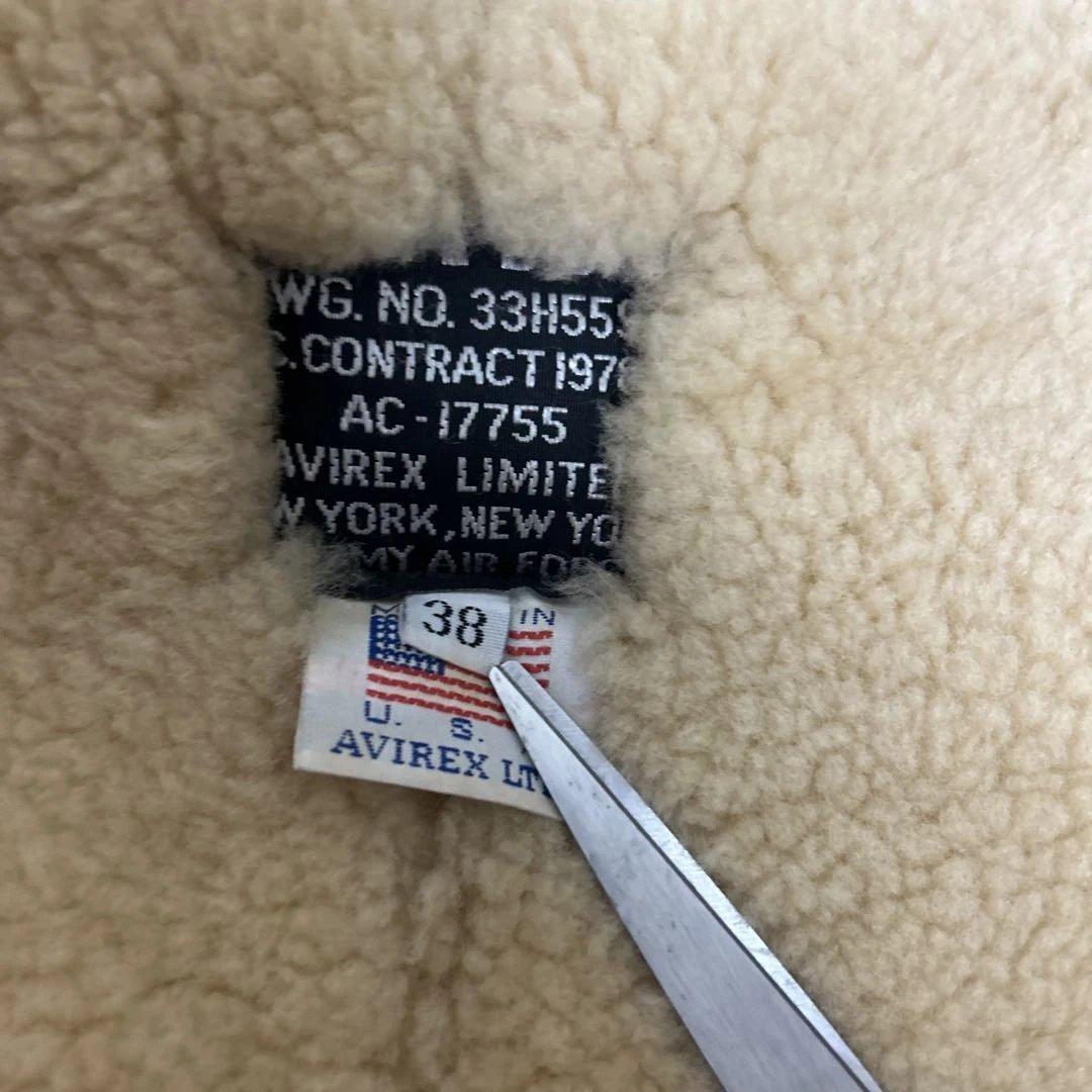 USA製 AVIREX ムートンフライトジャケット ボア 羊革 B3 38 秋冬