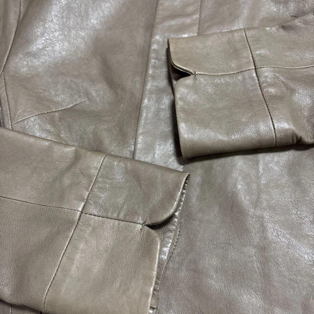 美品　パラスパレス　ラムレザー　イタリア　ノーカラー　ジャケット　3 ブルゾン