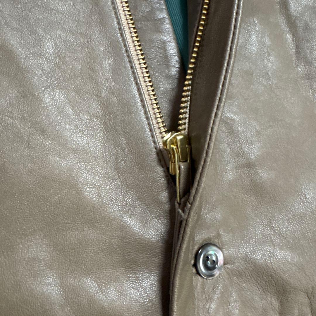 美品　パラスパレス　ラムレザー　イタリア　ノーカラー　ジャケット　3 ブルゾン