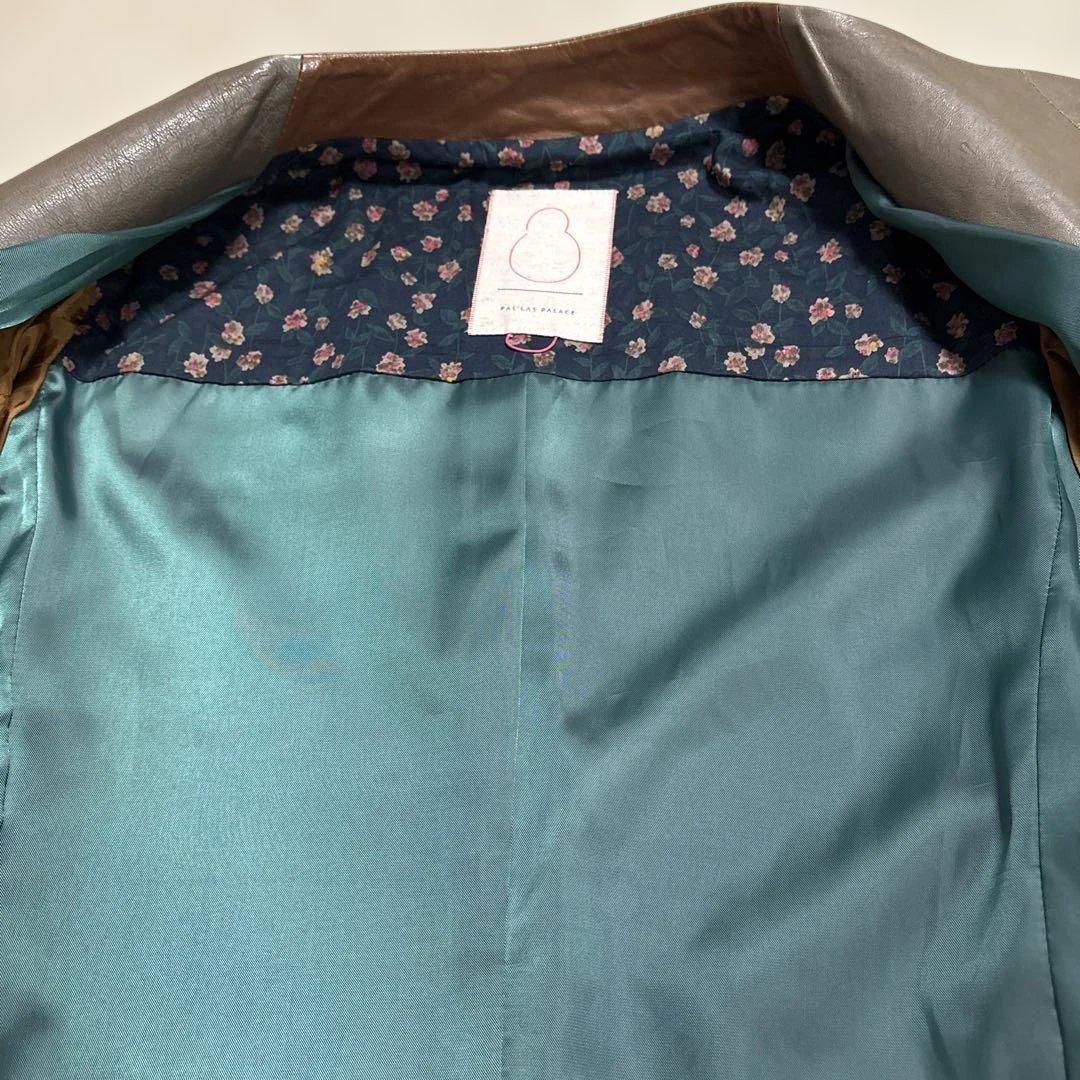 美品　パラスパレス　ラムレザー　イタリア　ノーカラー　ジャケット　3 ブルゾン