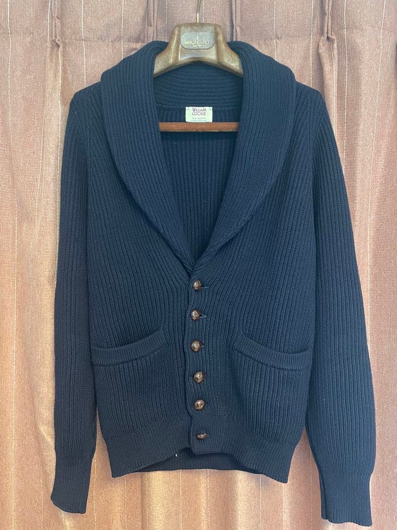 【WILLIAM LOCKIE】 ショールカラーカーディガン