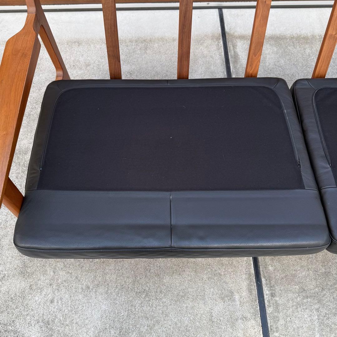 美品 ナガノインテリア 3P ソファ ウォールナット 本革 購入価格46万