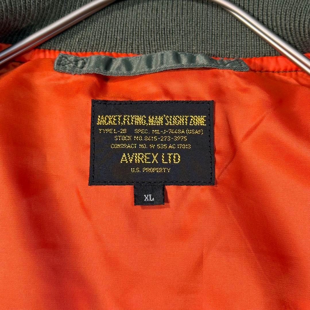未使用級 メンズXL AVIREX フライトジャケット L-2B ワッペン 刺繍