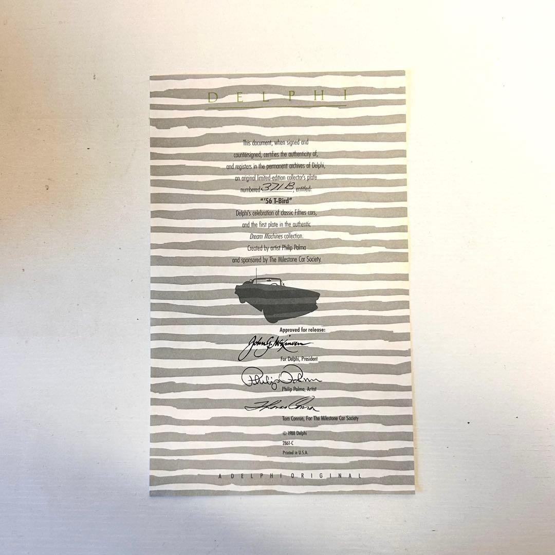 1956 T-BIRD 限定プレート Philip Palma作 米国製