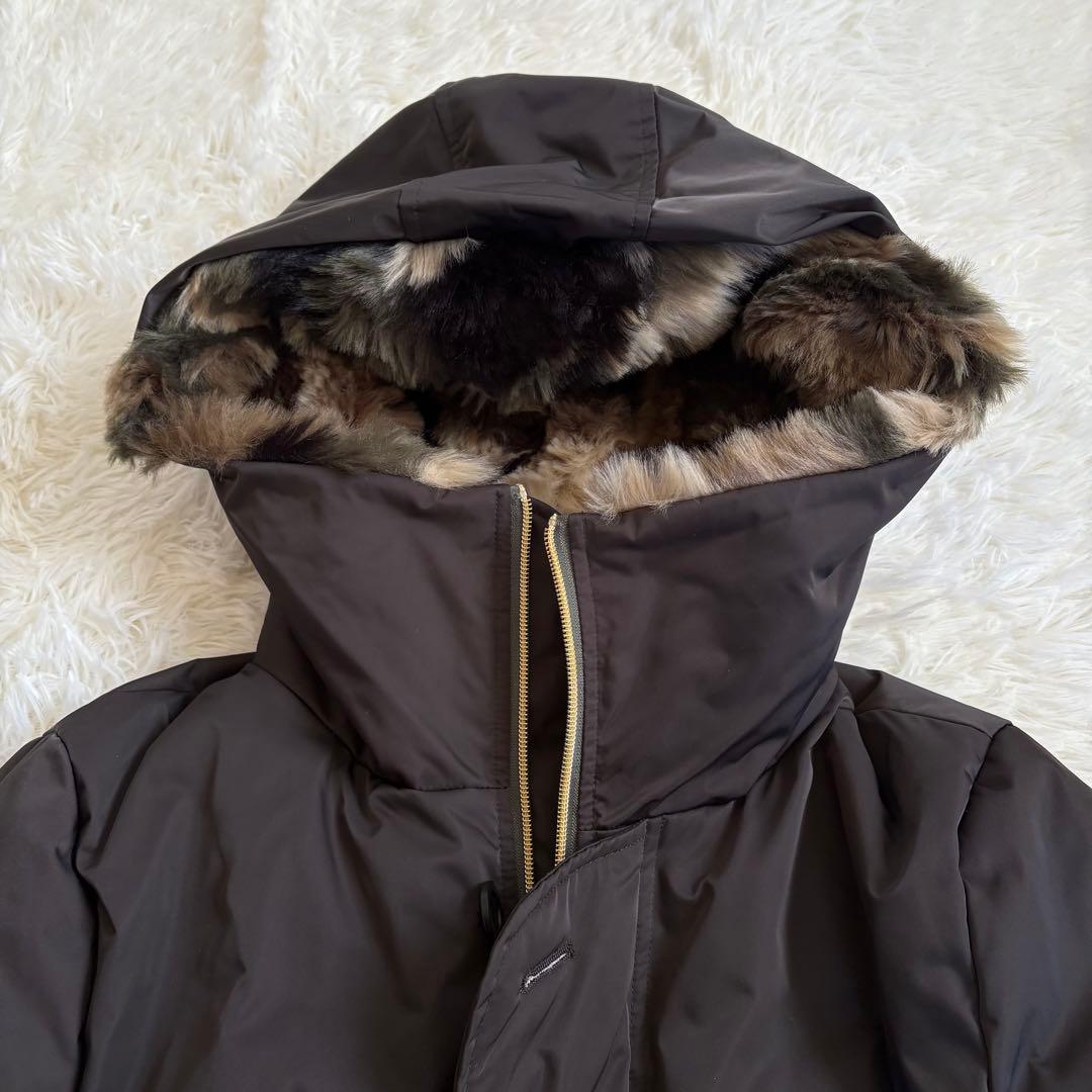 美品β ベータ　ファイブフォックス　迷彩　ダウンコート　ファー　カモフラ　XL