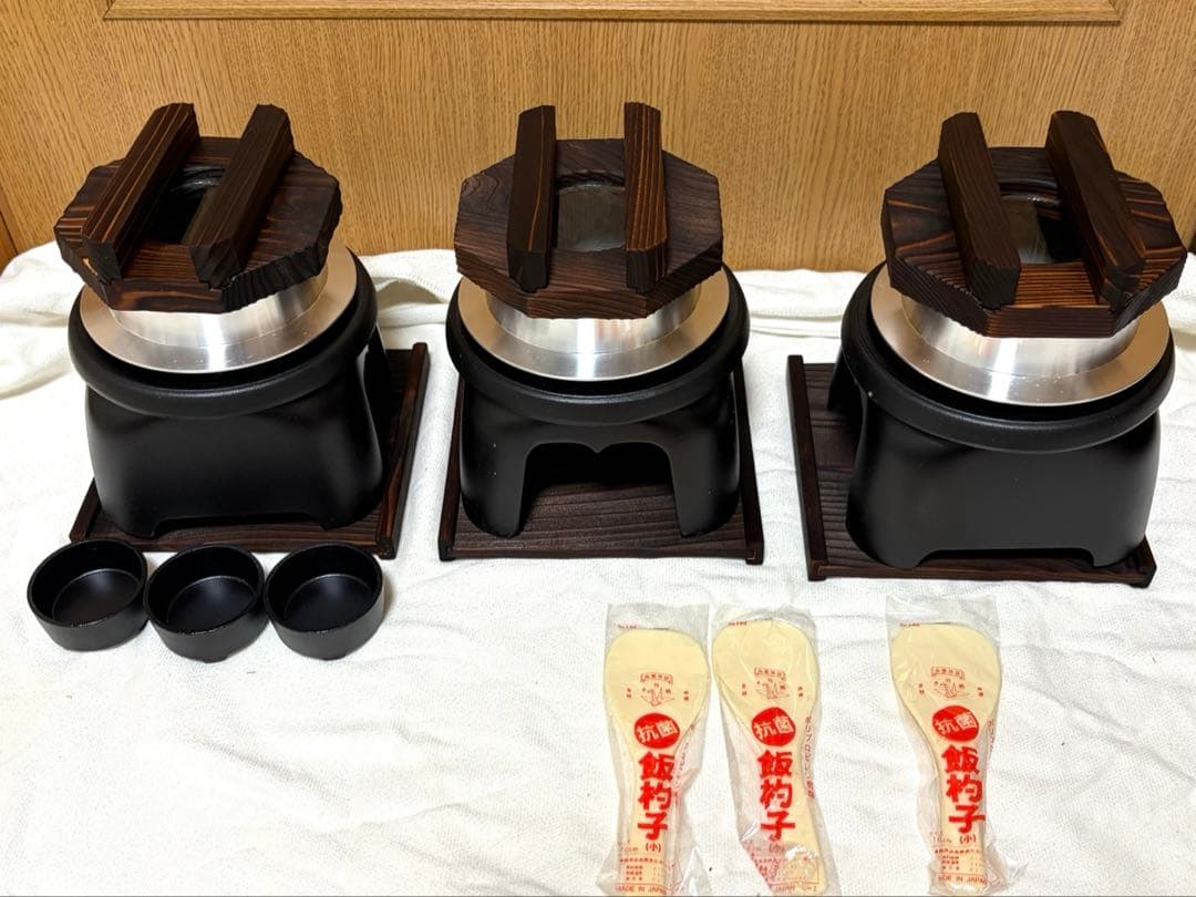 釜飯 かまどセット ×3セット 新品未使用／しゃもじ付