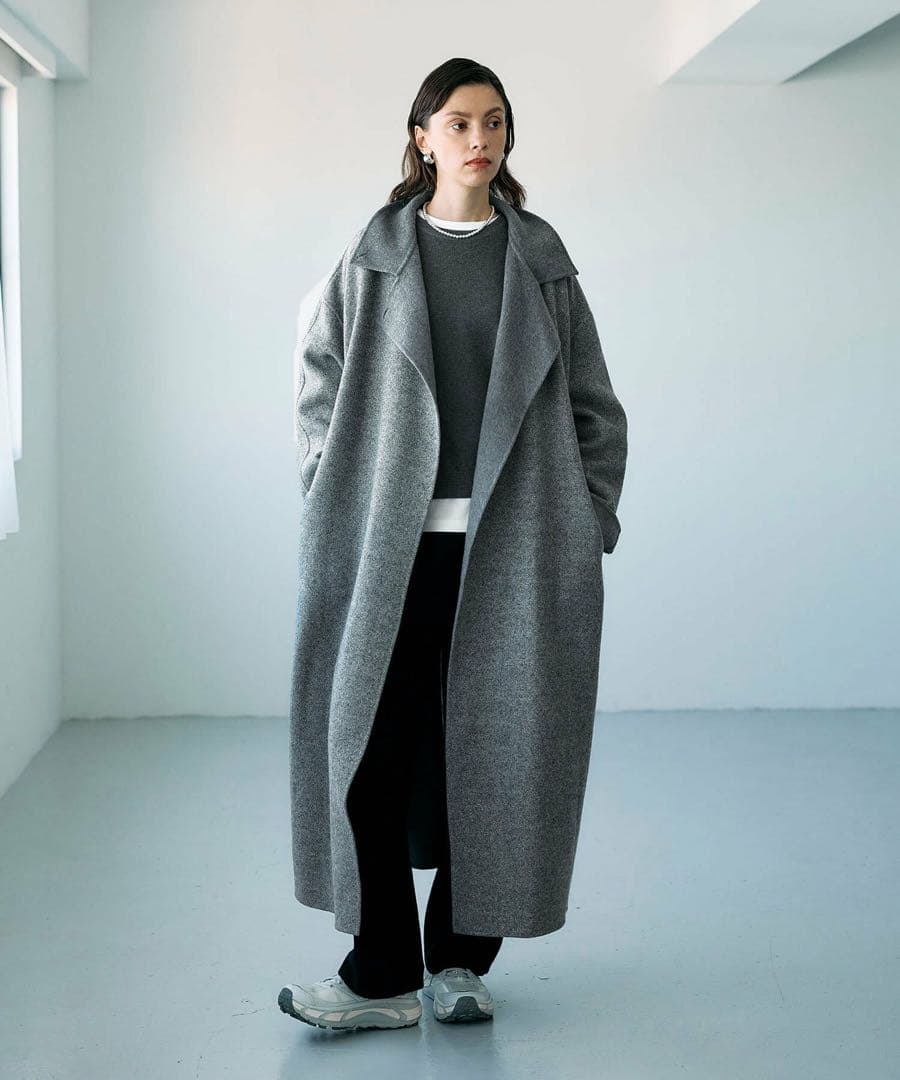 【N.O.R.C】ジーロンウールシルクネップリバーコート サイズ2