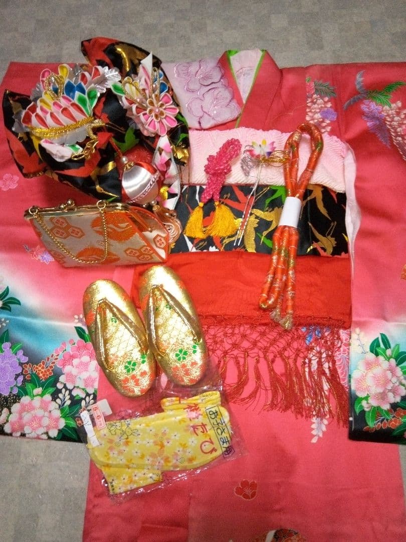 美品【七五三3～5歳女の子】振袖セット