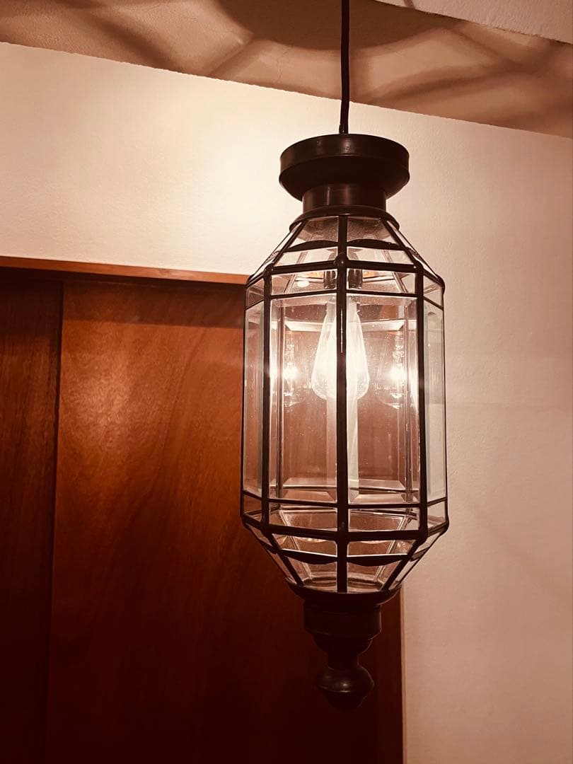 真鍮　ガラスペンダントライト ランプシェード 天井照明器具