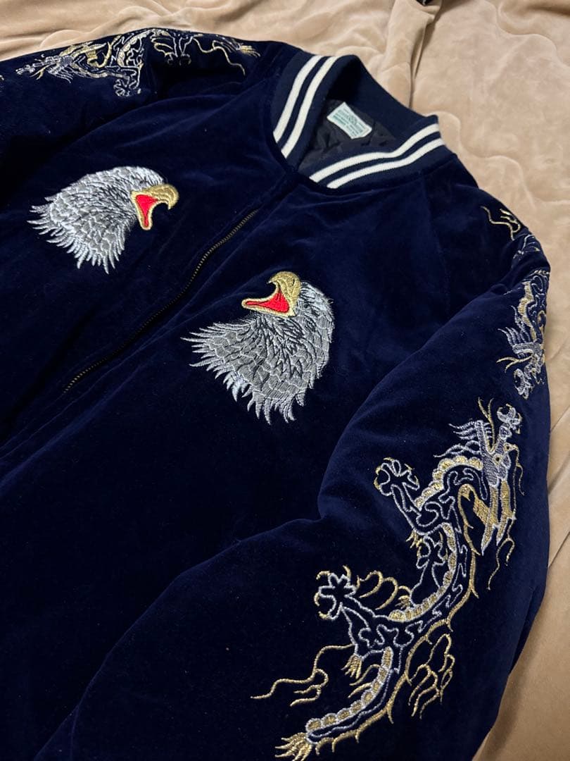 vintage 90s 別珍 BOURBON HOUSE 鷲 龍 日本スカジャン