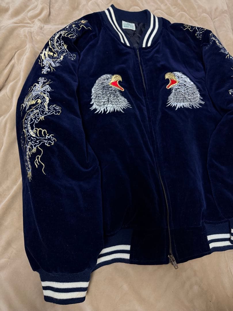 vintage 90s 別珍 BOURBON HOUSE 鷲 龍 日本スカジャン