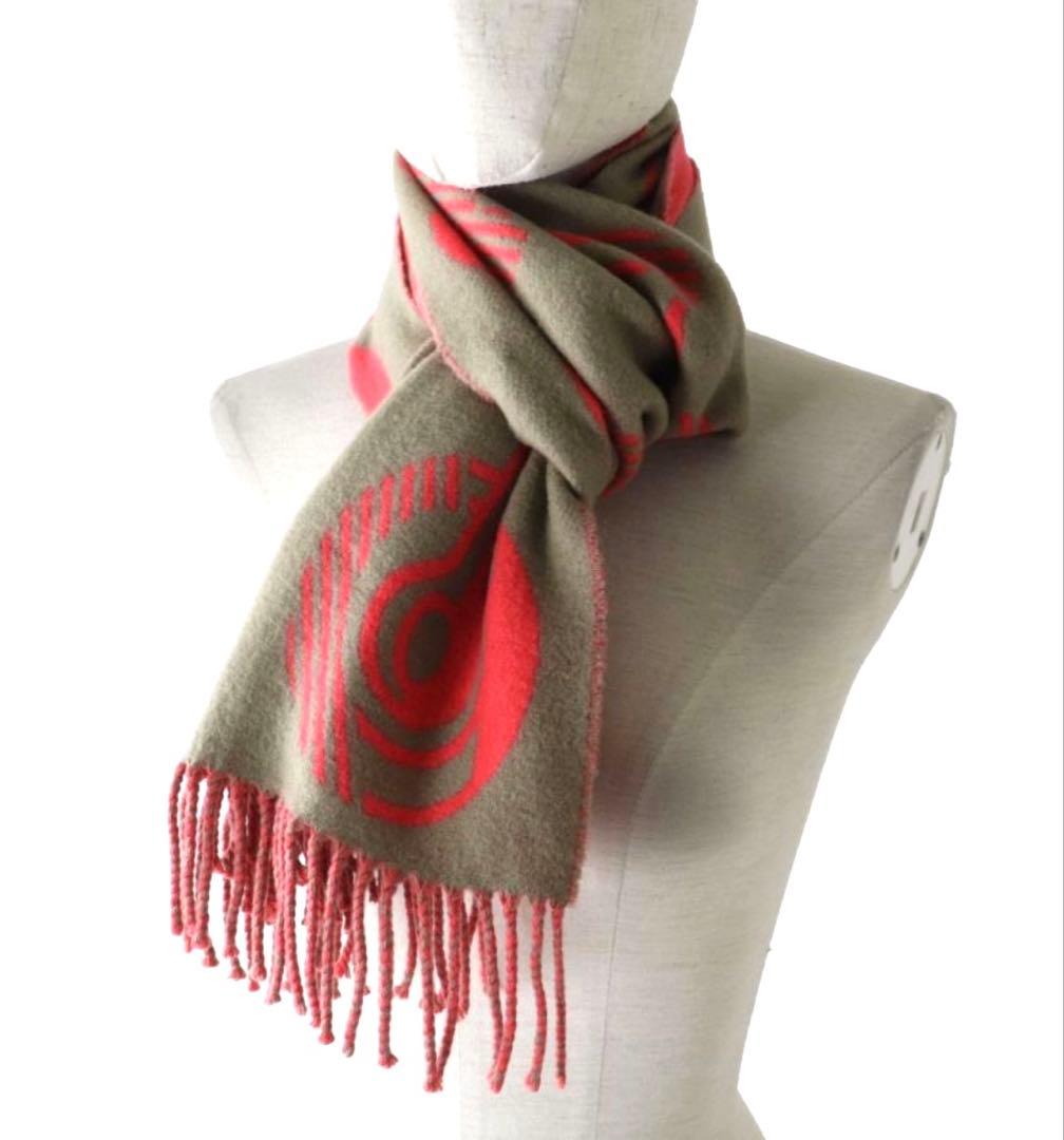 HERMESエルメス ドレバックルカシミヤ100% マフラーグレージュピンク箱付