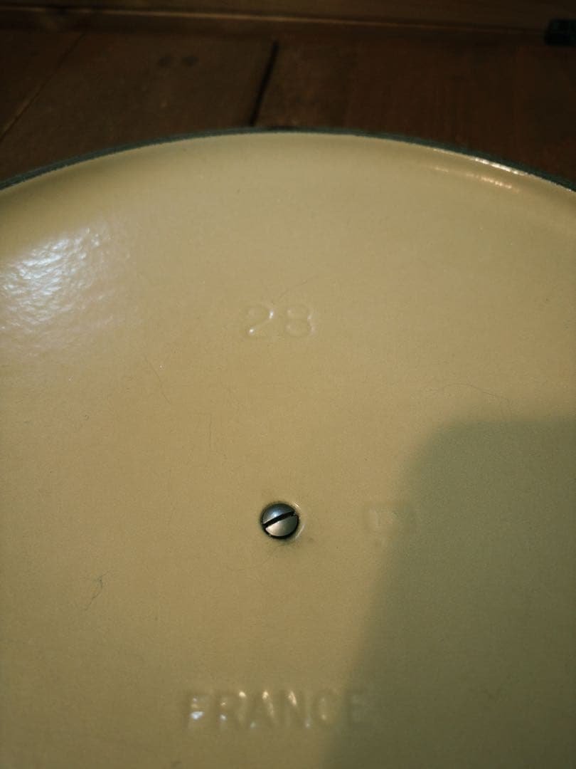 フランス製 28cm グリーンホーロー鍋