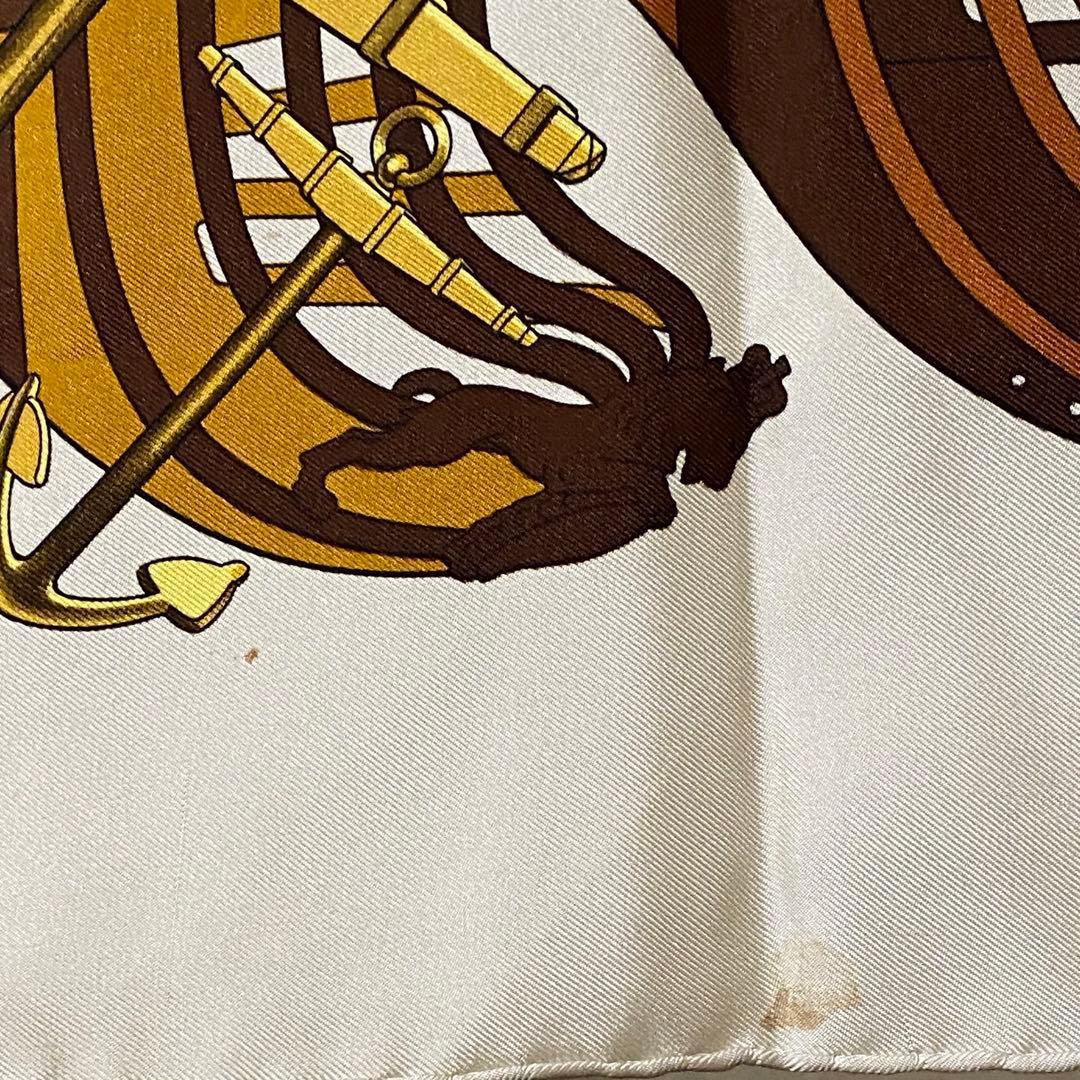 HERMES カレ90 大判シルクスカーフ PROUES 船首像 エルメス