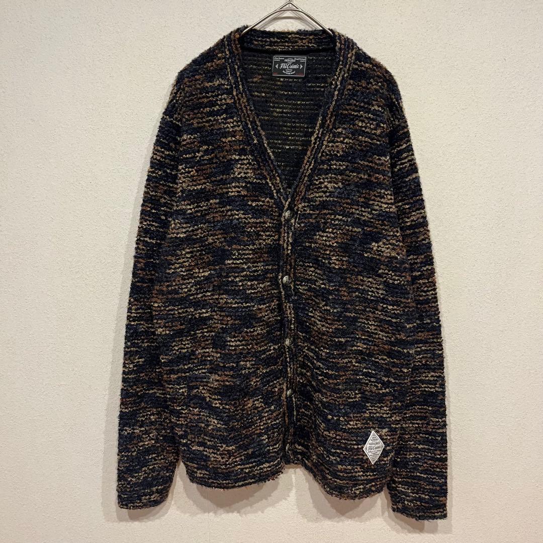 【美品】THE CRIMIE ブークレ ウール マルチカラー カーディガン