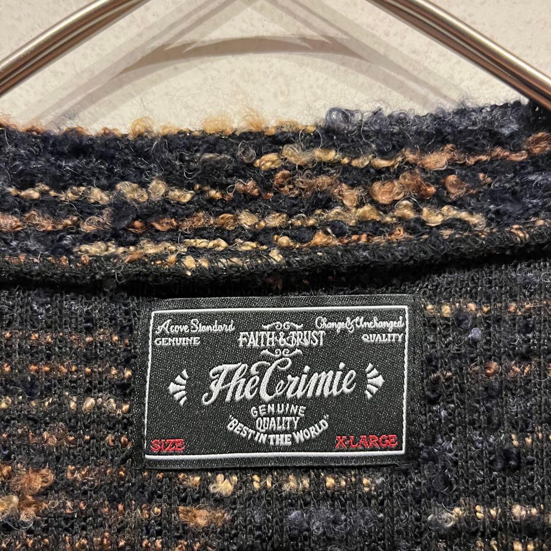 【美品】THE CRIMIE ブークレ ウール マルチカラー カーディガン