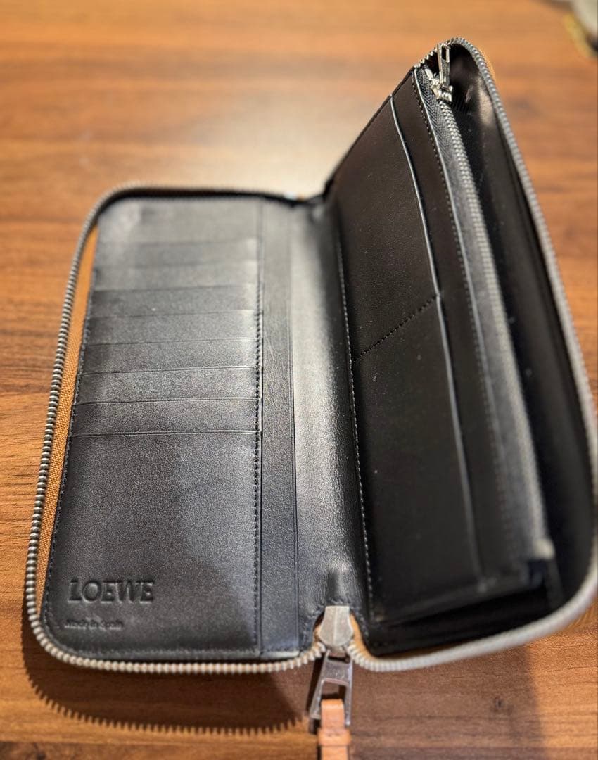 LOEWE ブランド オープン ウォレット グレインカーフ