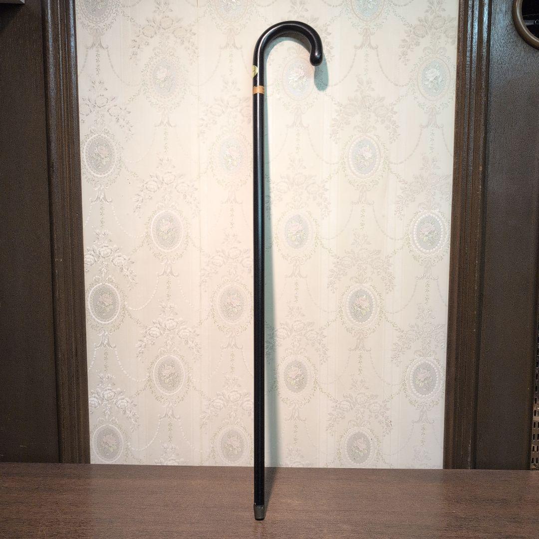 英国製 ヴィンテージ 木製 ハンドル型 杖 ブラック
