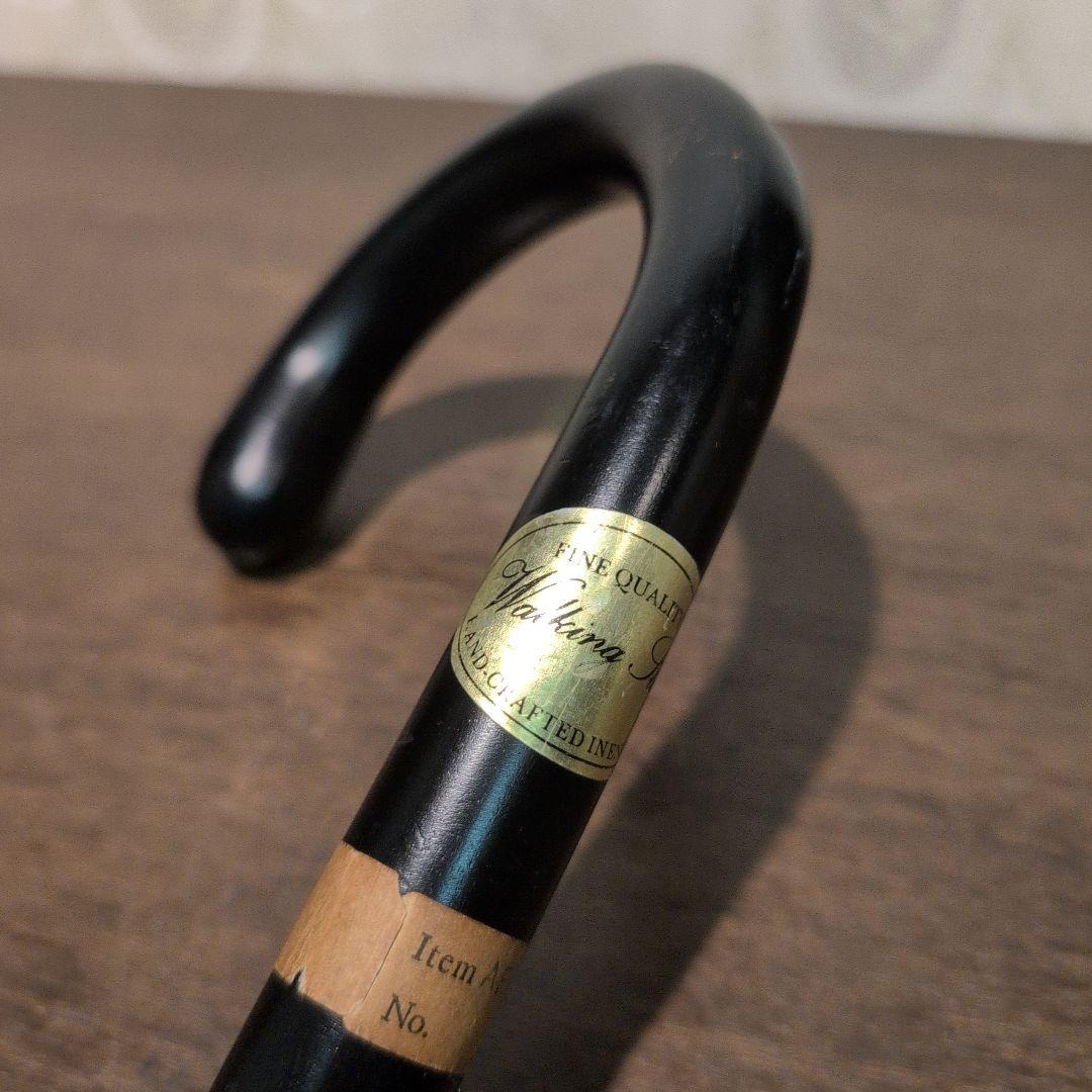 英国製 ヴィンテージ 木製 ハンドル型 杖 ブラック