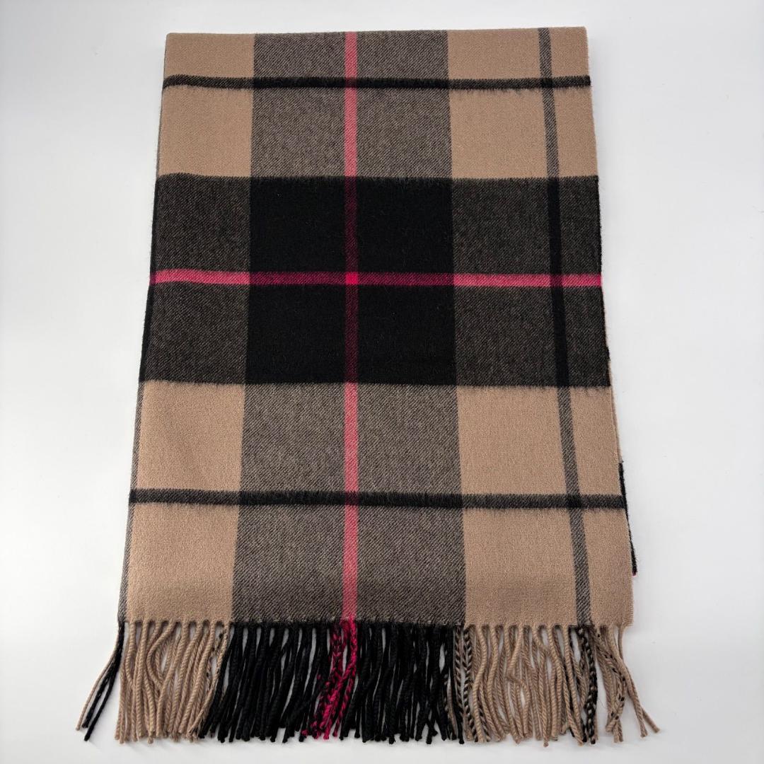 16226✨ジョンストンズ カシミヤ100% 大判ストール マフラー チェック