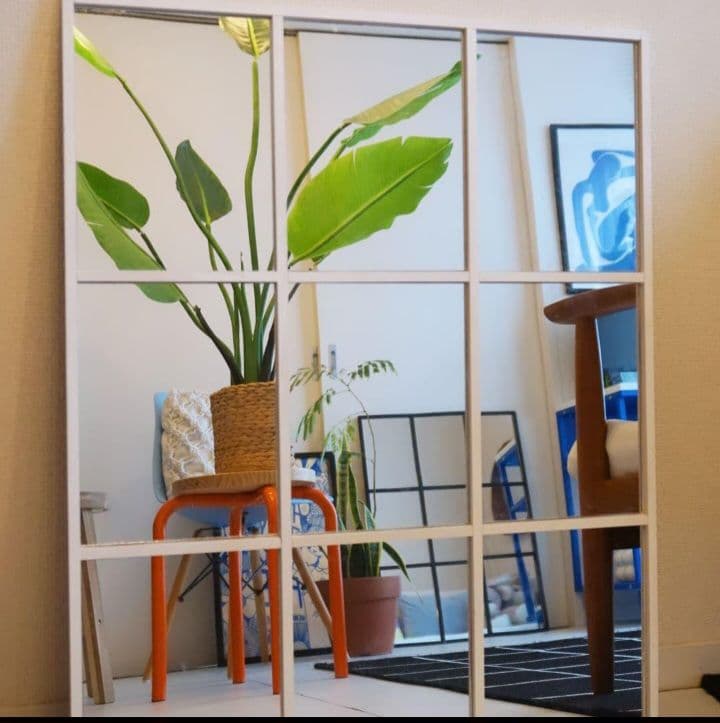 格子　ミラー　壁掛けミラー　大型ミラー　鏡　9枚