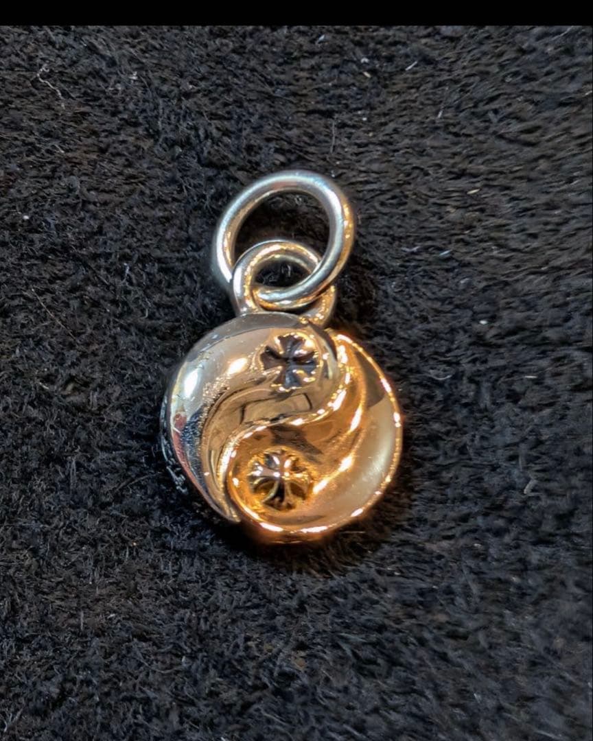 クロムハーツ インヤン チャーム（スモール）＆ ロールチェーン18インチ　セット