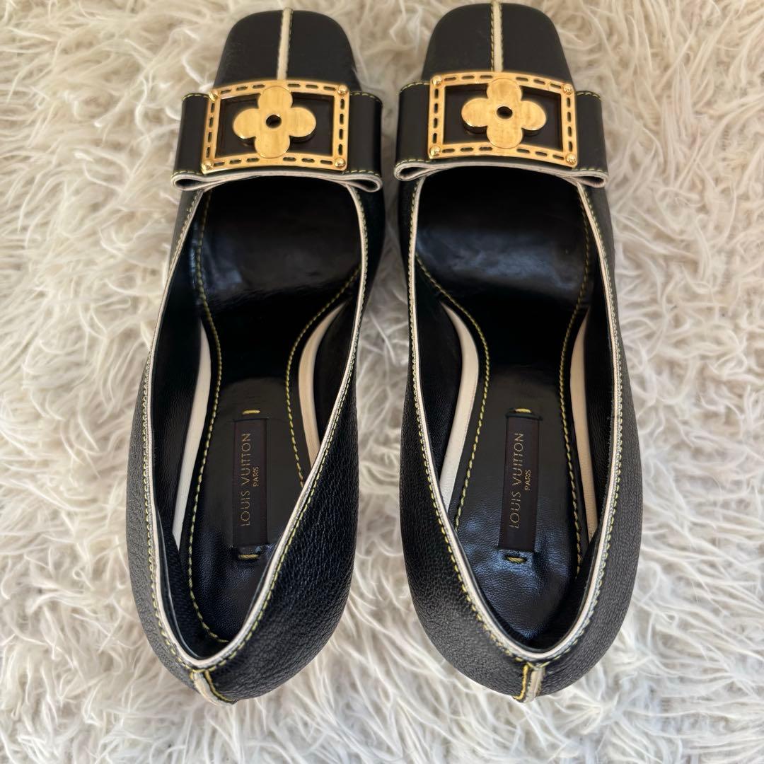 ✨美品　ルイヴィトン　ハイヒール　レザー　パンプス　フラワー　モノグラム　レザー