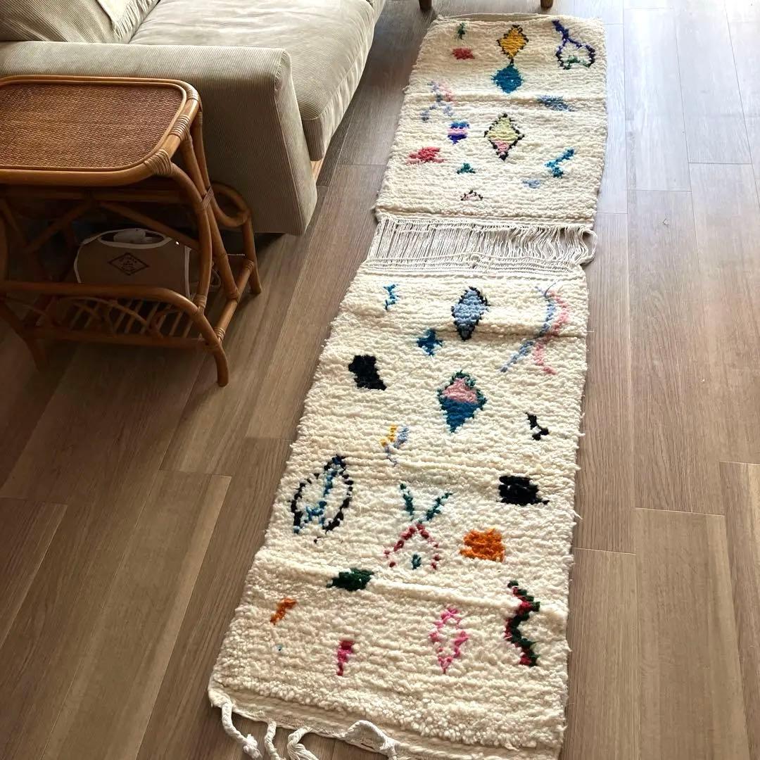 モロッコ　ラグ　アジラル　カラフル　2点