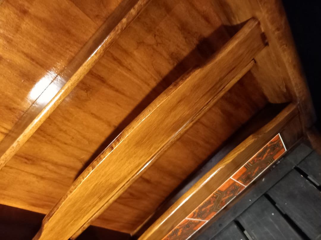 希少　浜本工芸　ヴィンテージ　タイル張り　木製　ブックスタンド