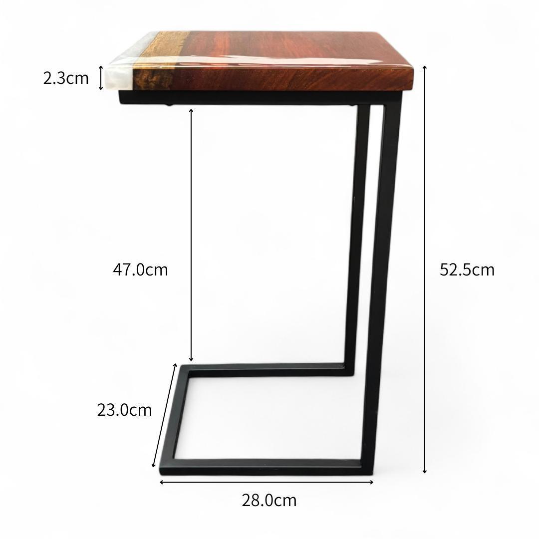 サイドテーブル アイアン 木製 一枚板 コの字 アンティーク ベッド 北欧 無垢