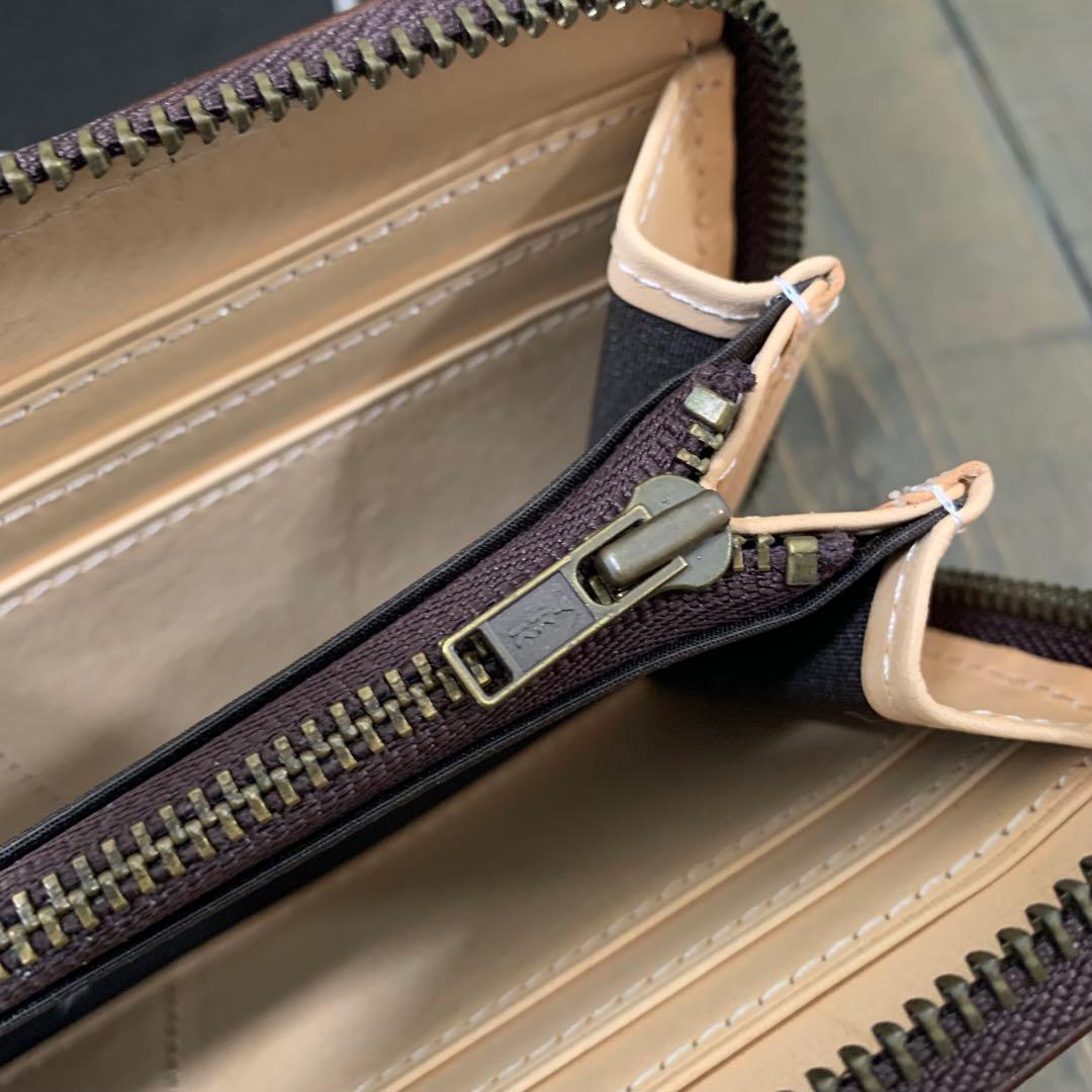 S23■コードバン × イタリアンレザー 長財布■馬 本革 ヌメ革 財布■珈琲