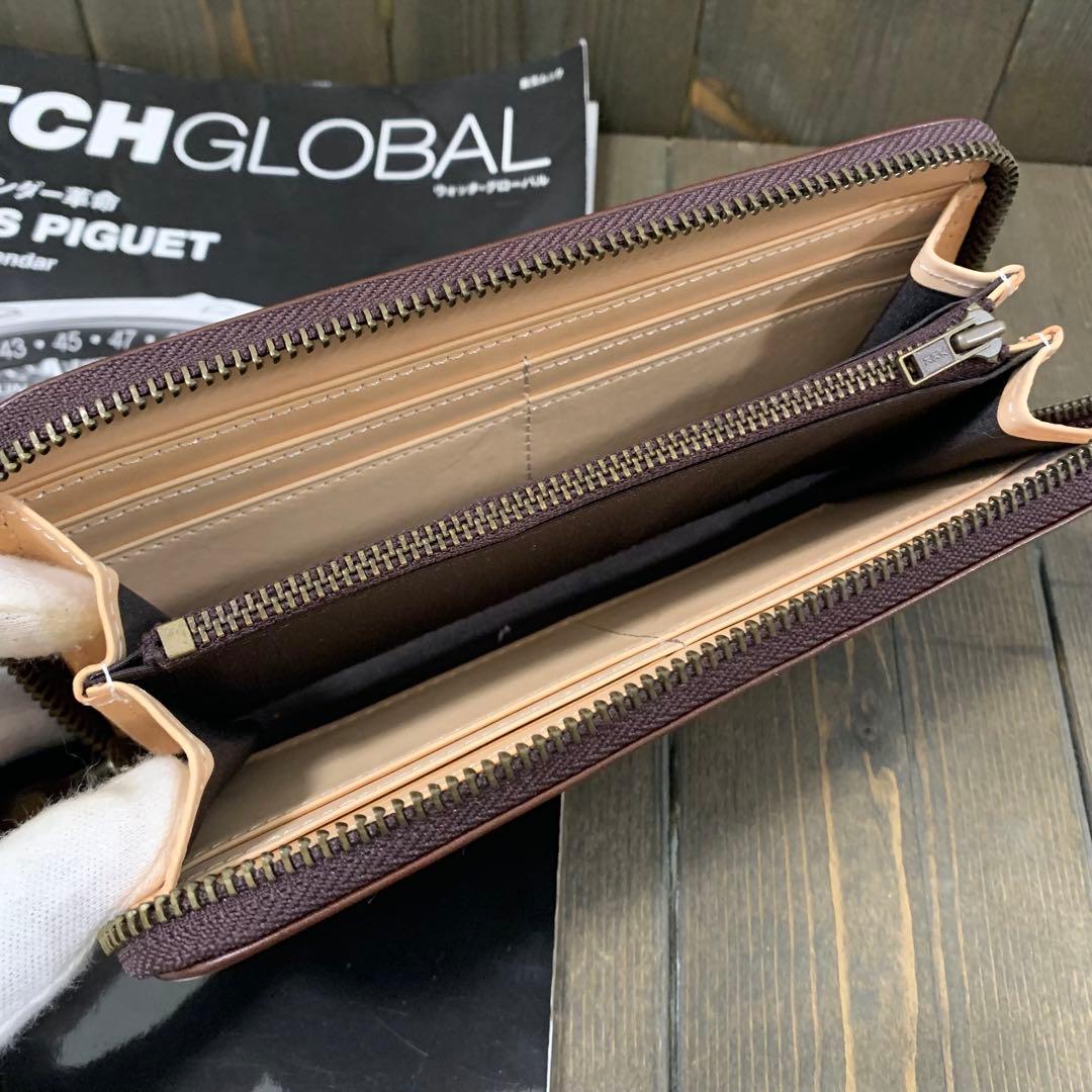 S23■コードバン × イタリアンレザー 長財布■馬 本革 ヌメ革 財布■珈琲