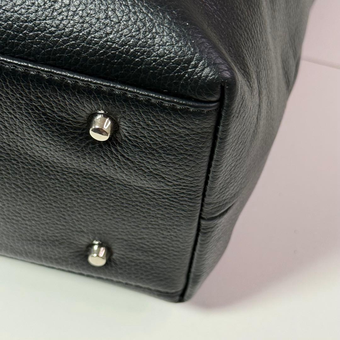 【大容量/内側の収納も抜群‼️】 ブラック レザー トートバッグ ビジネスバッグ