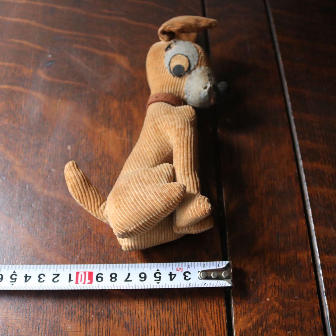 たち耳イヌのぬいぐるみ　おがくず人形 ブロカントヴィンテージアンティーク蚤の市