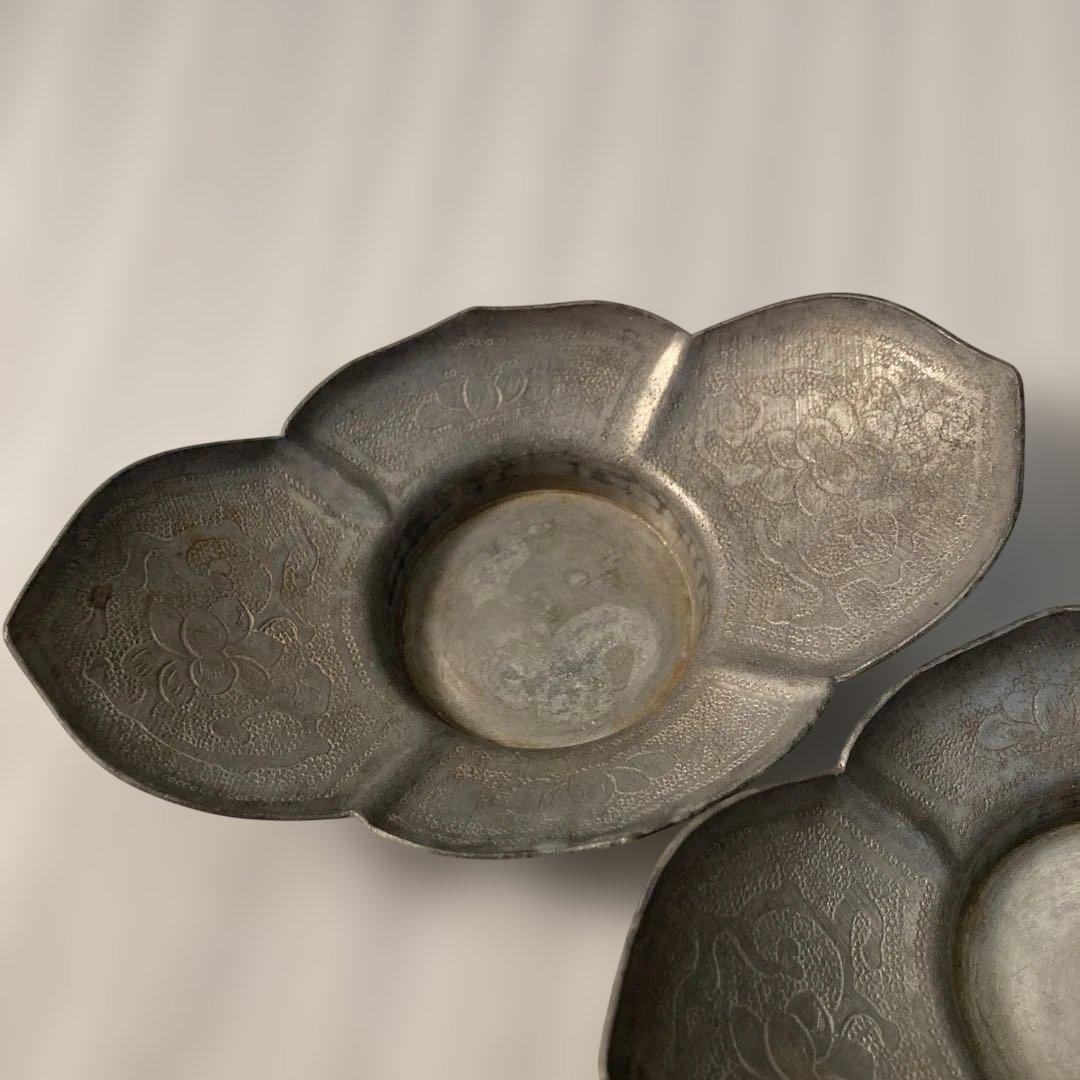 整理整頓！心掛け！　周聚源造　古錫製　茶托5客