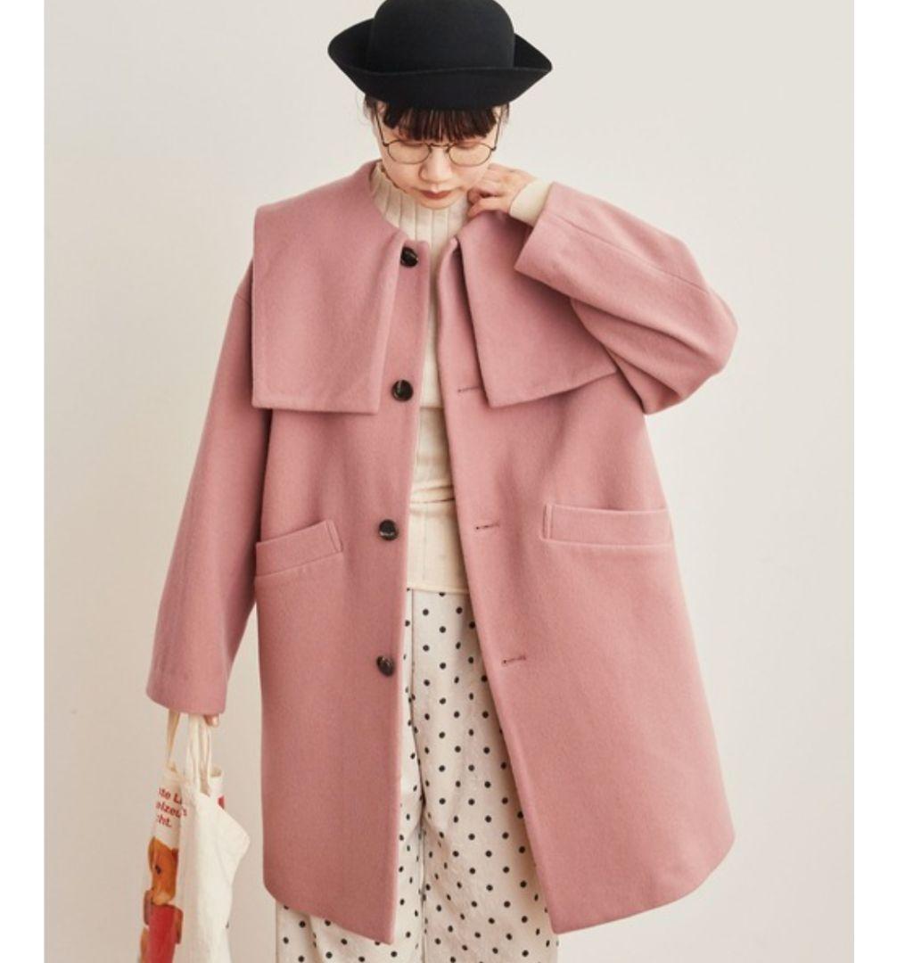fig London　エアリアルパイル Lotta coat　ピンク