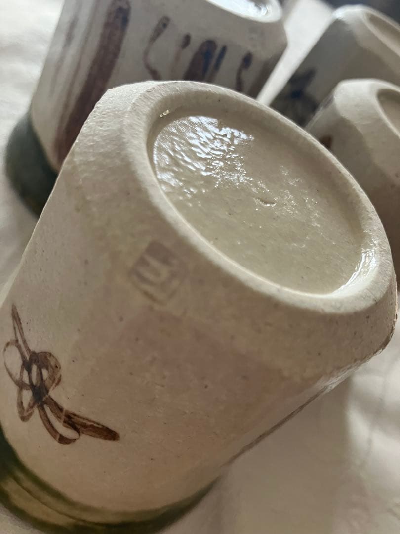 未使用❤️織部焼 茶碗蒸し 蓋付き椀 一口椀 5脚セット