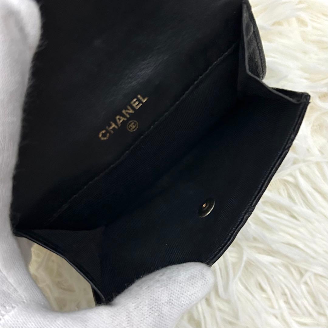 CHANEL シャネル ココマーク ビコローレ 二つ折り財布 ブラック
