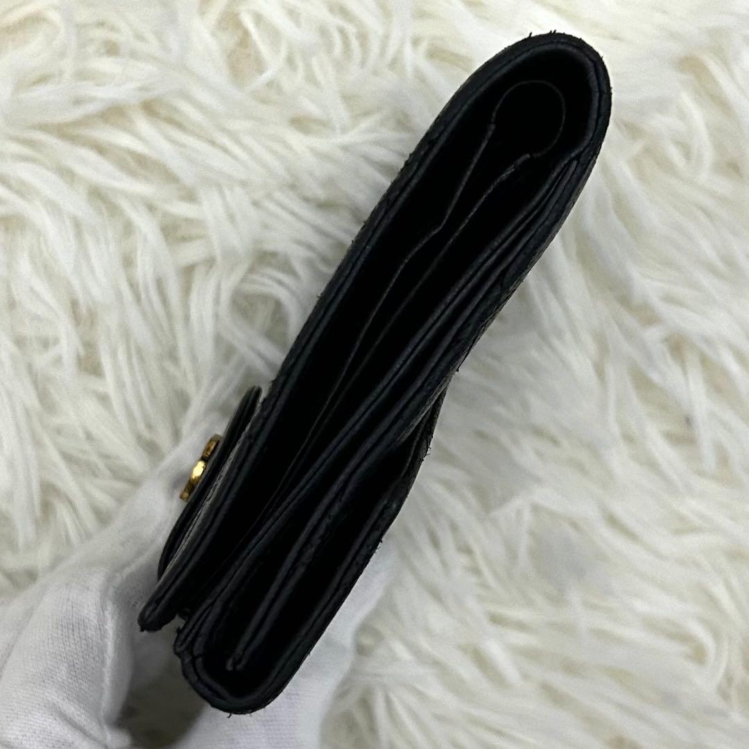 CHANEL シャネル ココマーク ビコローレ 二つ折り財布 ブラック