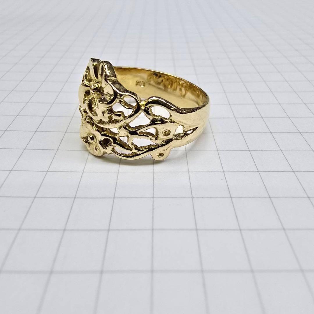 18金お花デザインリング6.42グラム16.5号