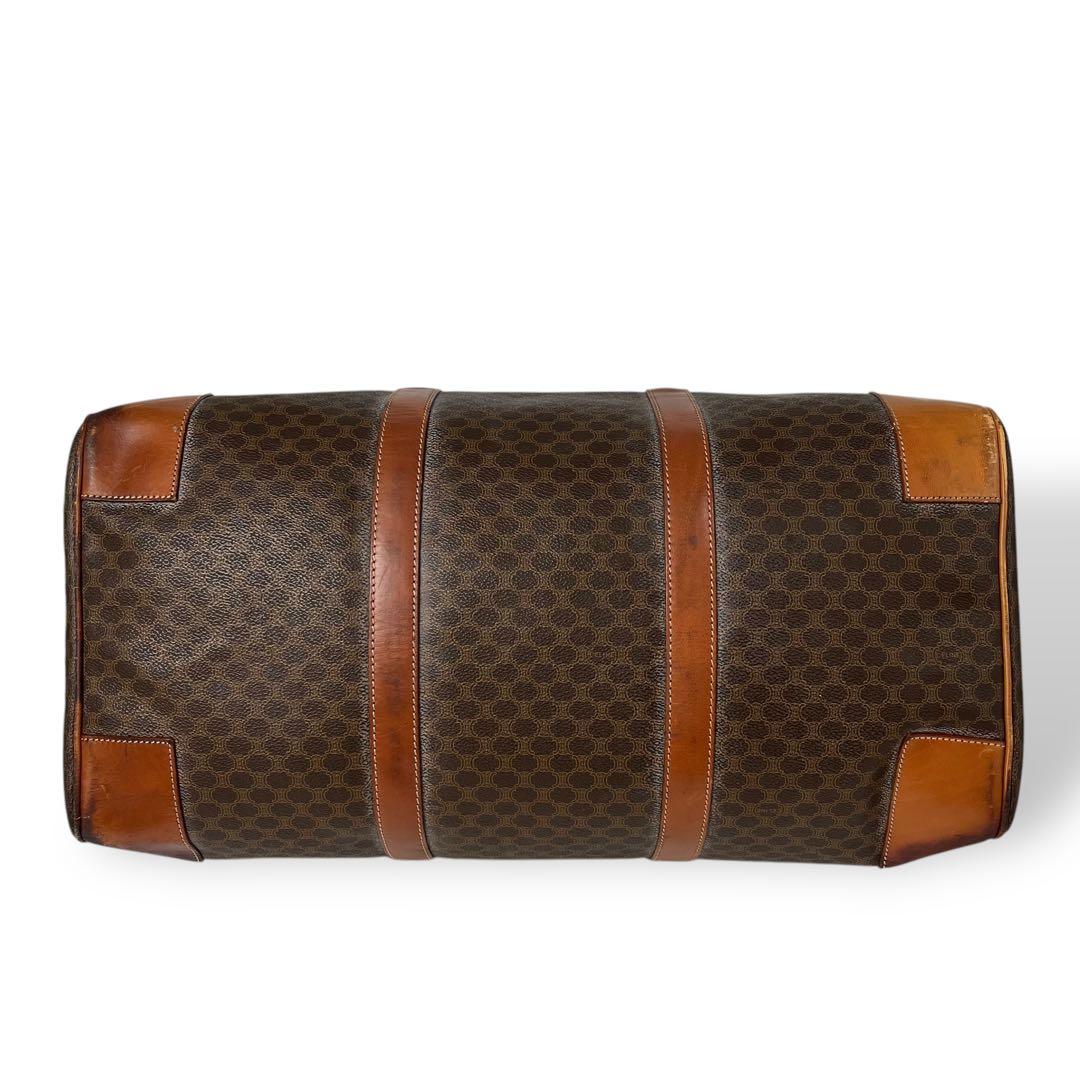 良品 4671 CELINE セリーヌ ボストンバッグ マカダム柄 ブラウン